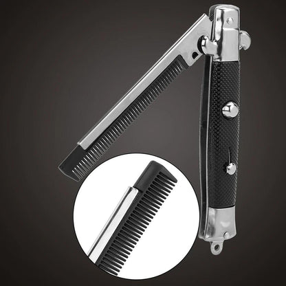Switchblade Style Folding Pocket Hair Comb for Men by HitMyNeed