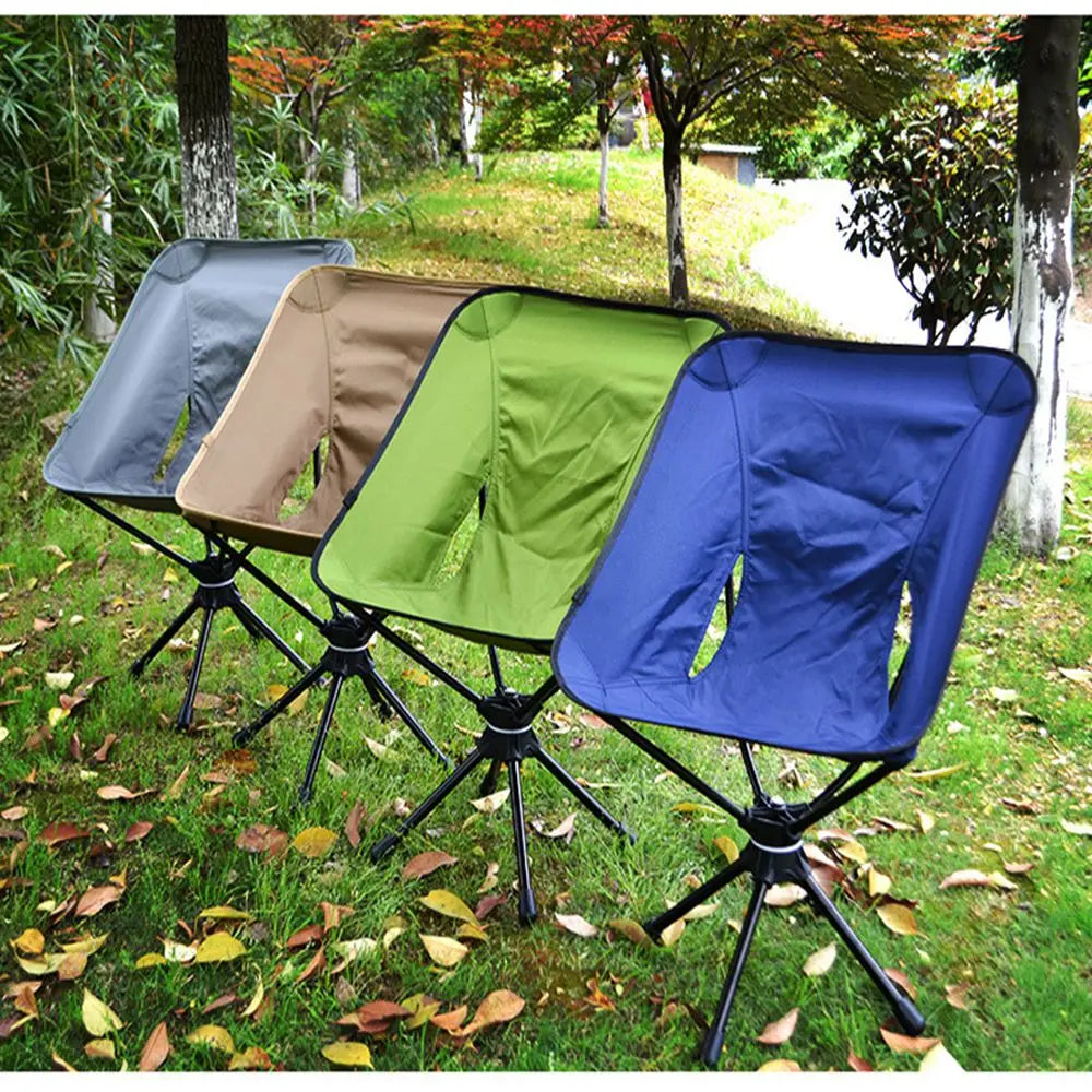 Swivel Camping Chair with 360° Rotation & Storage Bag by HitMyNeed