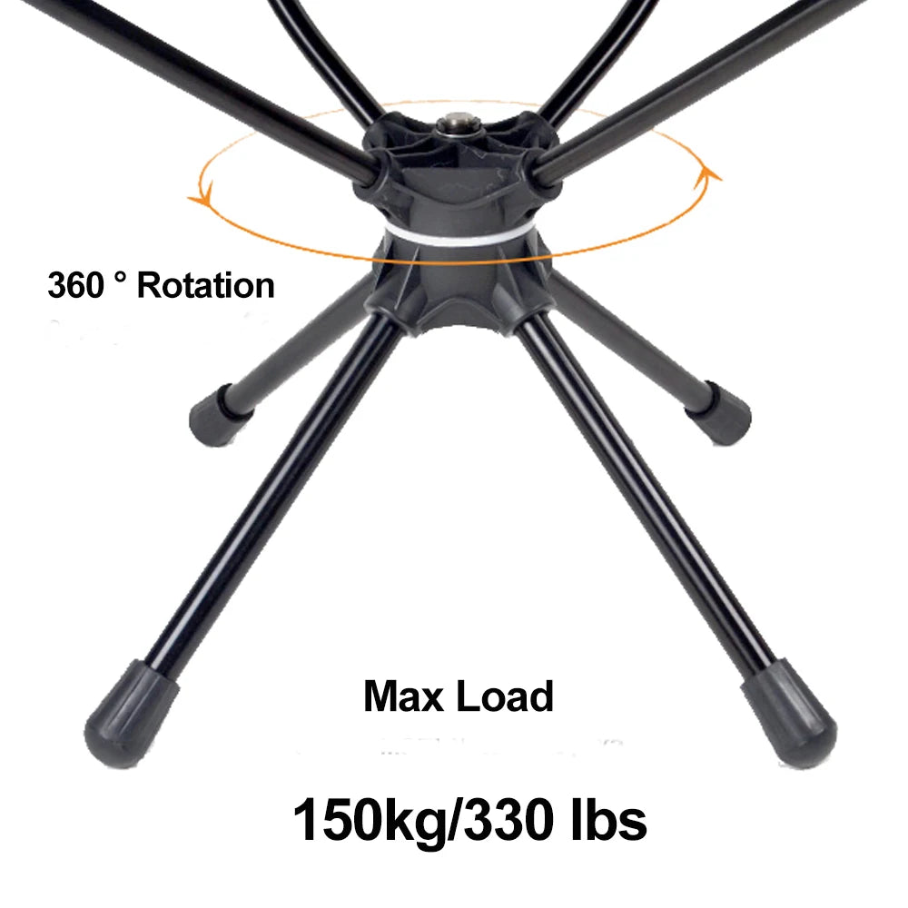 Swivel Camping Chair with 360° Rotation & Storage Bag by HitMyNeed