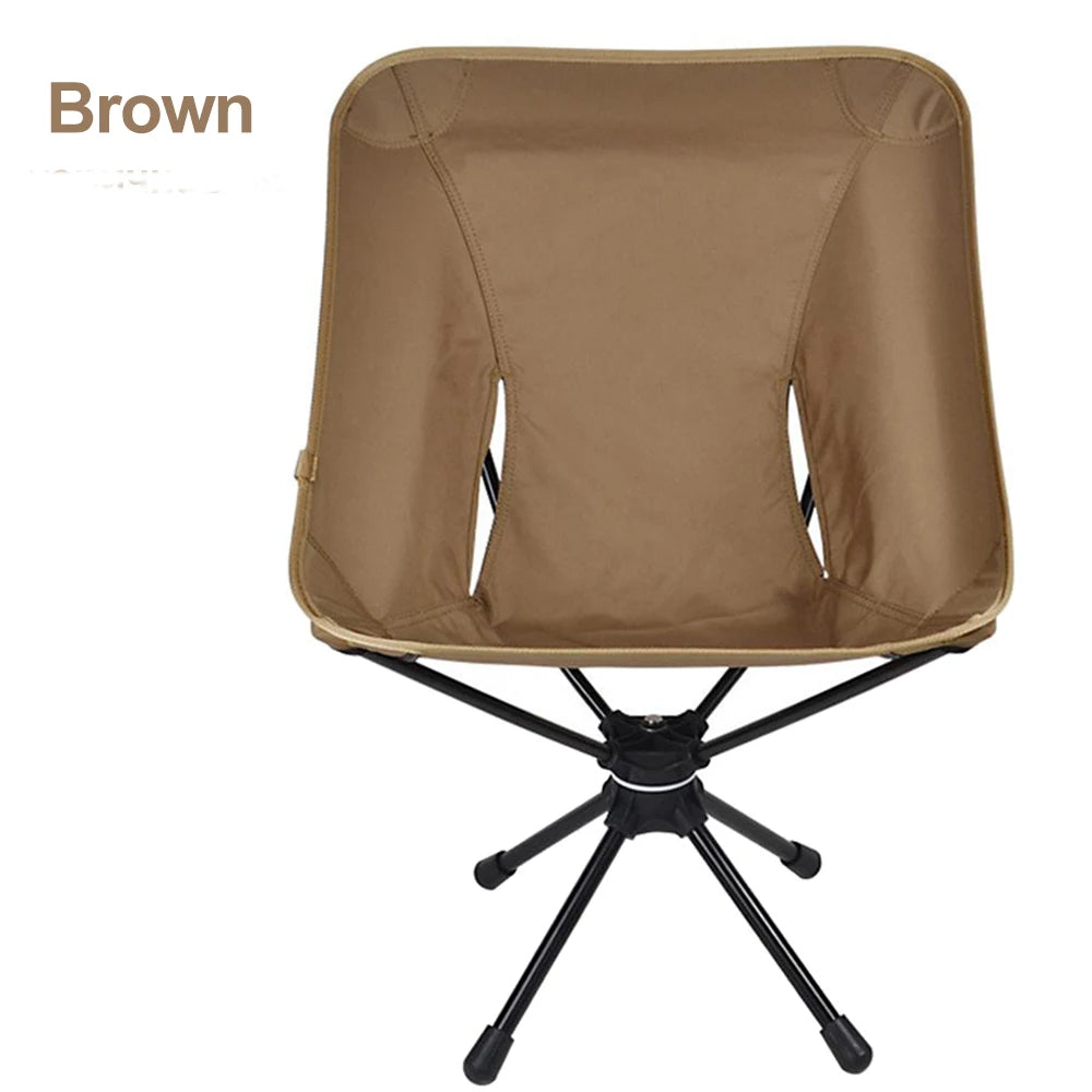 Swivel Camping Chair with 360° Rotation & Storage Bag brown by HitMyNeed