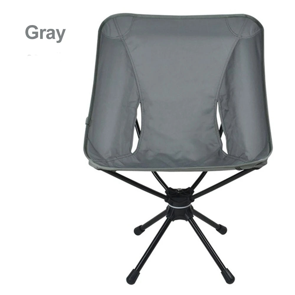 Swivel Camping Chair with 360° Rotation & Storage Bag gray by HitMyNeed
