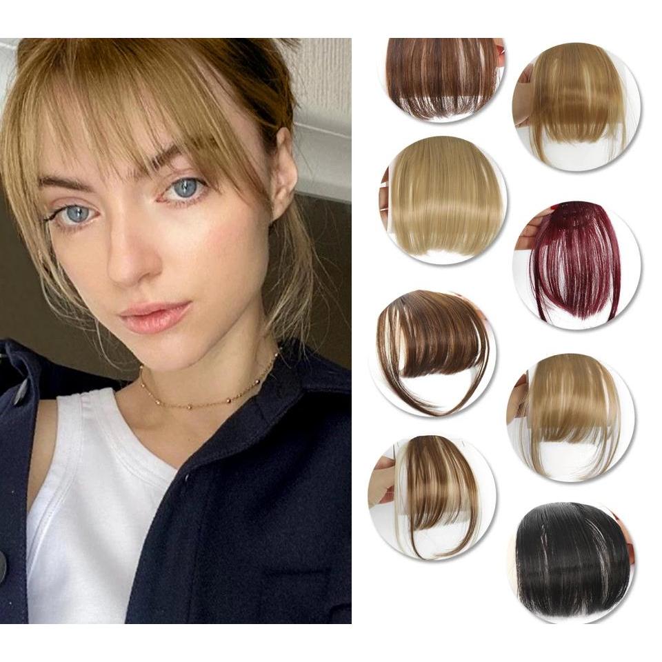 Synthetic Clip-In Air Bangs Invisible Fringe by HitMyNeed