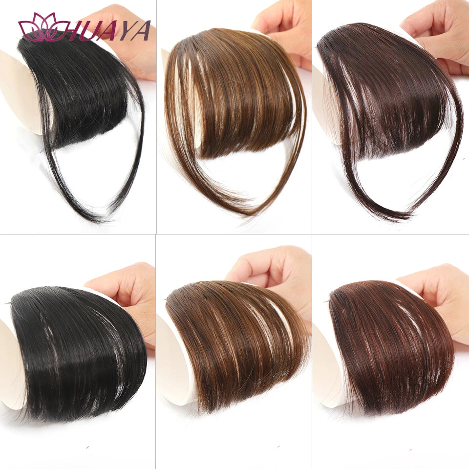 Synthetic Clip-In Air Bangs Invisible Fringe by HitMyNeed