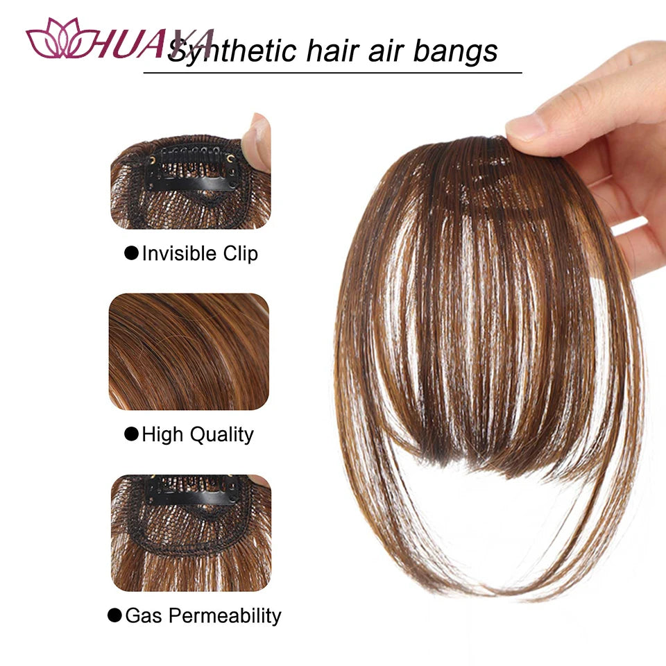 Synthetic Clip-In Air Bangs Invisible Fringe by HitMyNeed