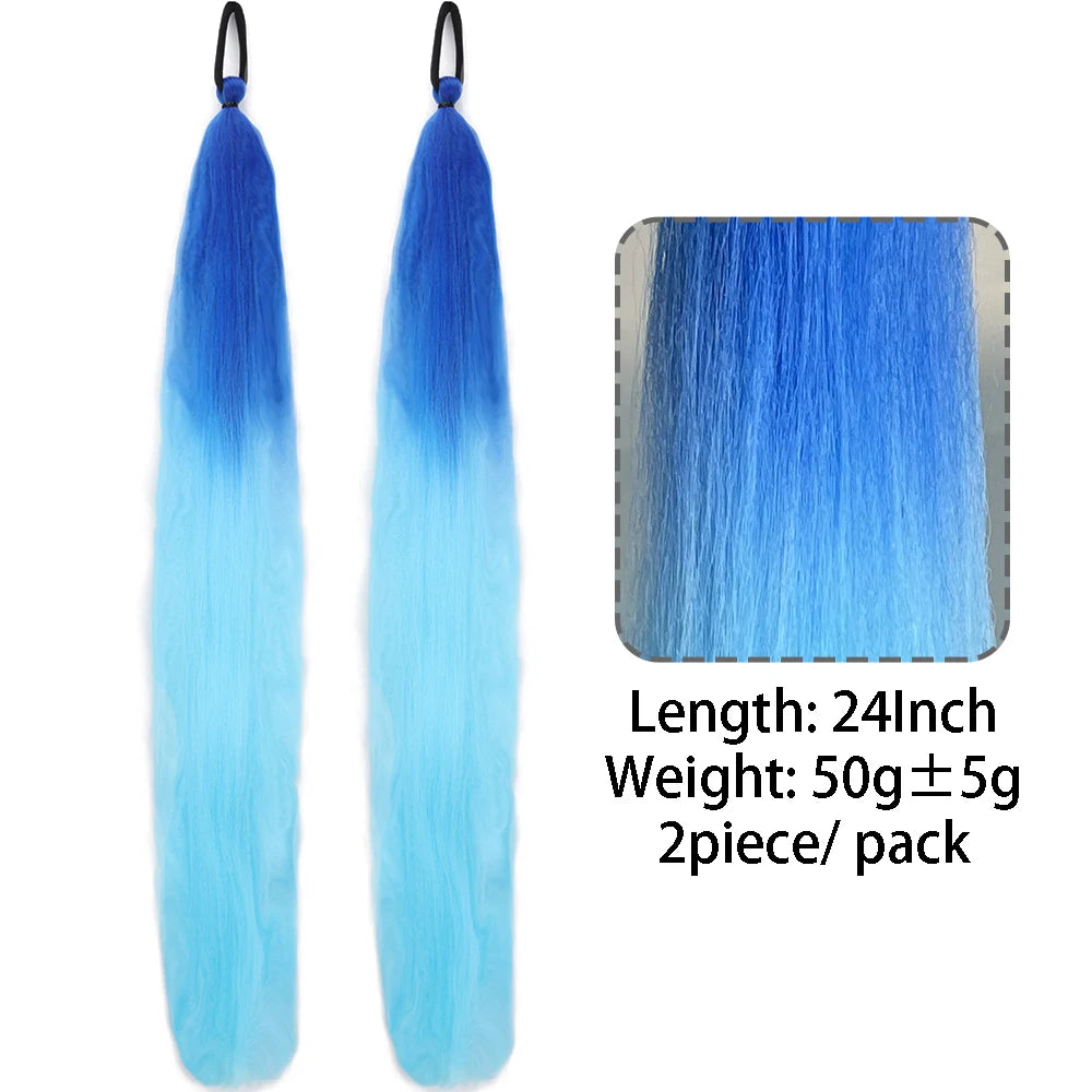 Synthetic Colorful Ponytail Extensions 24" 2-Pack by HitMyNeed
