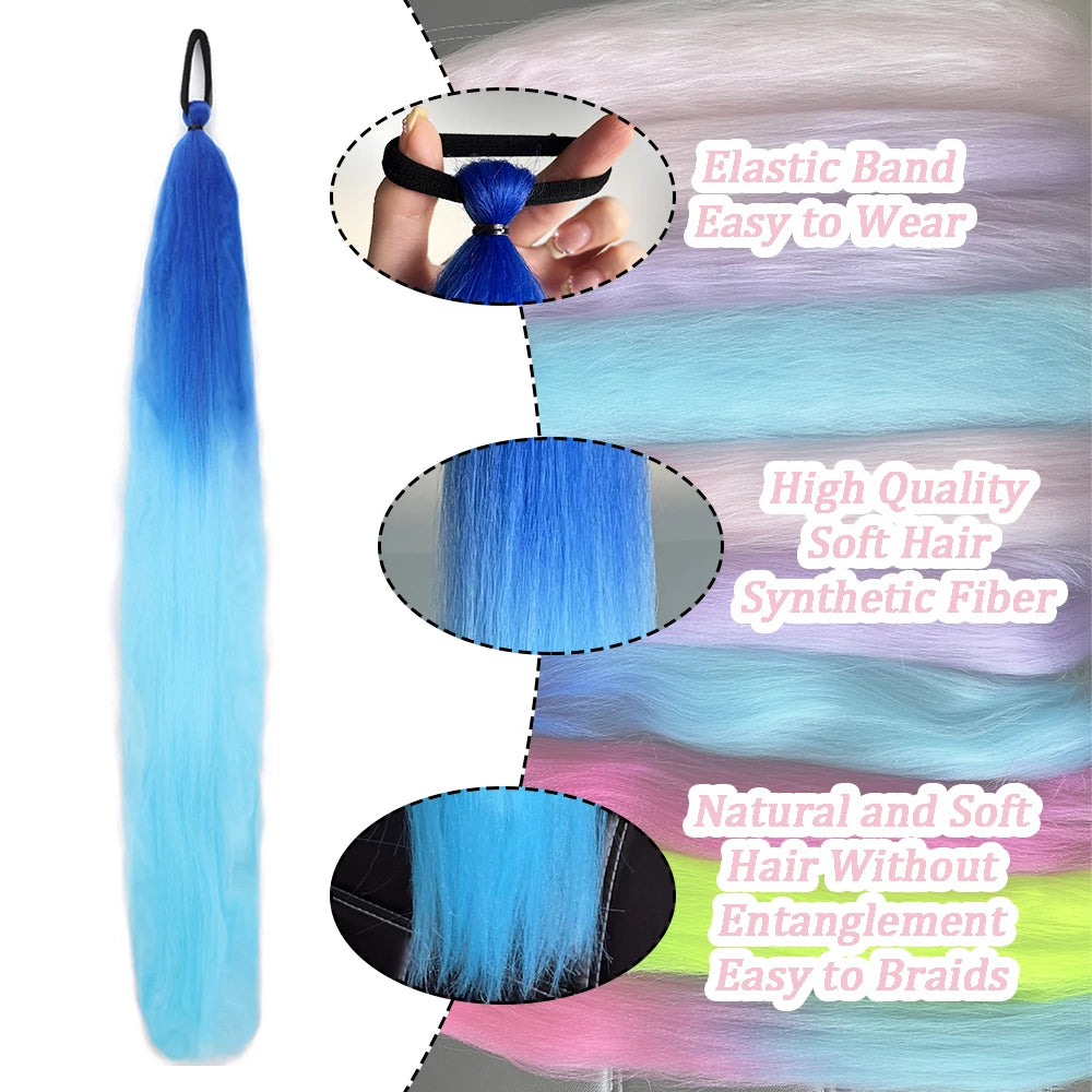 Synthetic Colorful Ponytail Extensions 24" 2-Pack by HitMyNeed