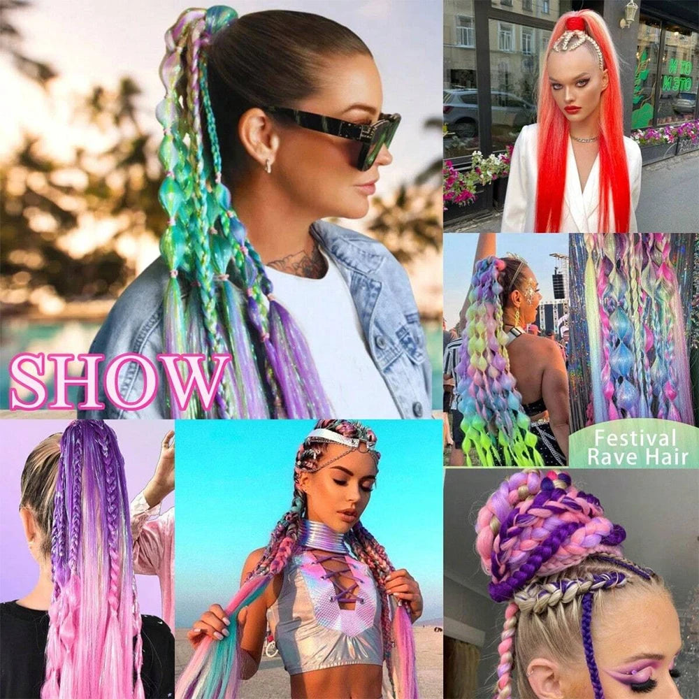 Synthetic Colorful Ponytail Extensions 24" 2-Pack by HitMyNeed