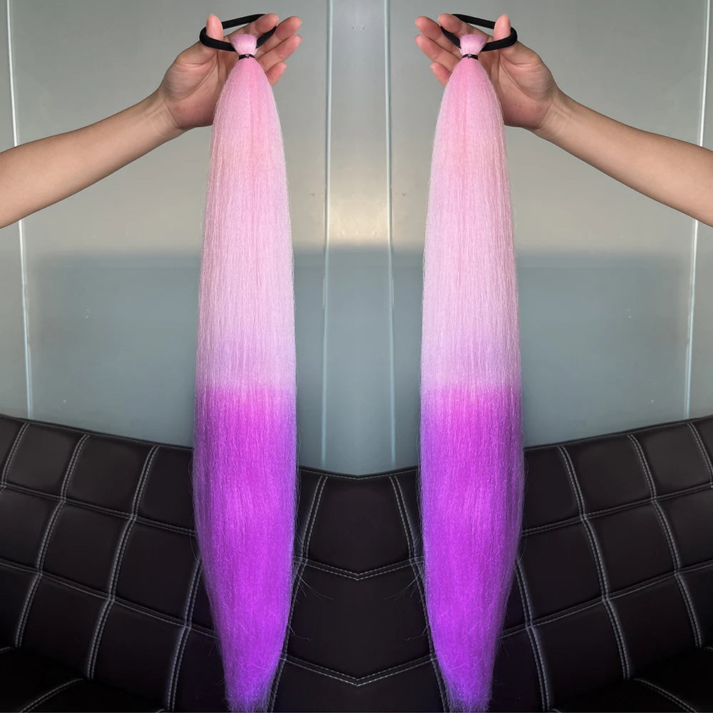 Synthetic Colorful Ponytail Extensions 24" 2-Pack b42 by HitMyNeed
