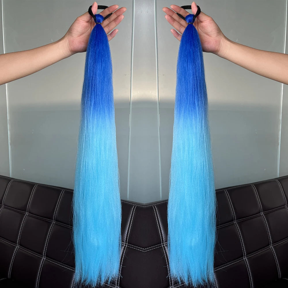 Synthetic Colorful Ponytail Extensions 24" 2-Pack b45 by HitMyNeed