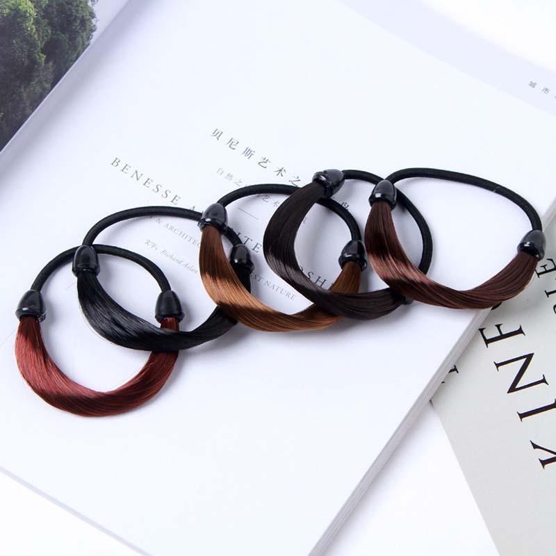 Synthetic Hair Ponytail Ring Elastic Hair Tie by HitMyNeed
