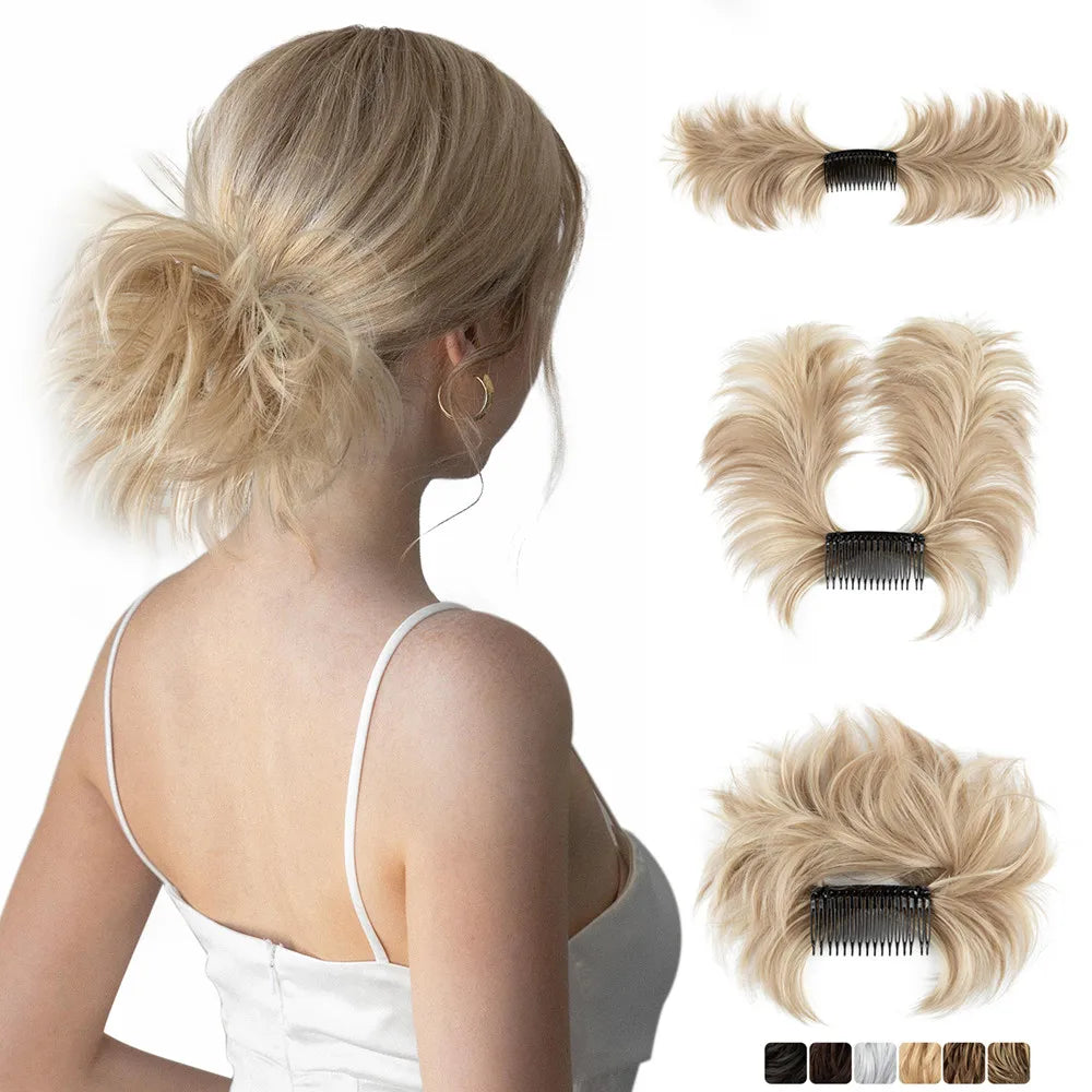 Synthetic Messy Bun Hair Piece Clip-In Curly Chignon by HitMyNeed