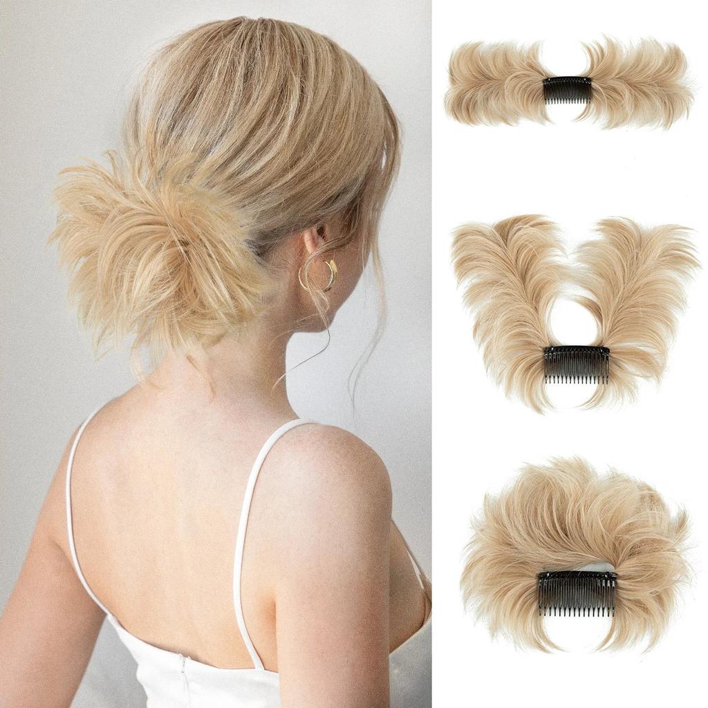 Synthetic Messy Bun Hair Piece Clip-In Curly Chignon 22-60 by HitMyNeed