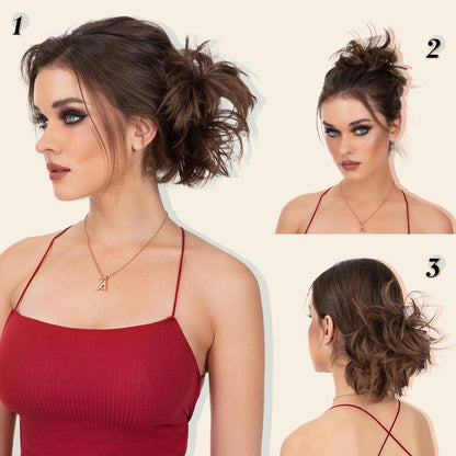 Synthetic Messy Bun Hair Piece Clip-In Curly Chignon by HitMyNeed