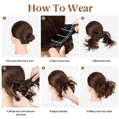 Synthetic Messy Bun Hair Piece Clip-In Curly Chignon by HitMyNeed