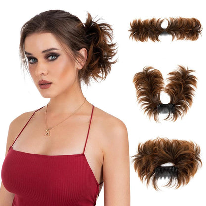 Synthetic Messy Bun Hair Piece Clip-In Curly Chignon 2t30 by HitMyNeed