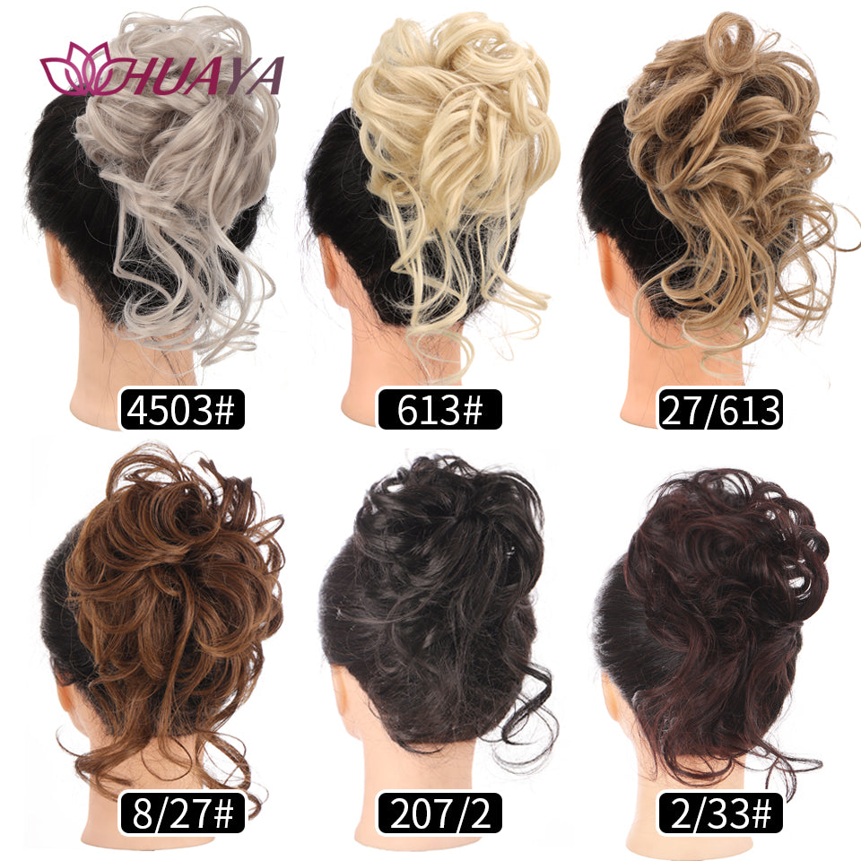 Synthetic Messy Curly Claw Clip Hair Bun with Tail by HitMyNeed