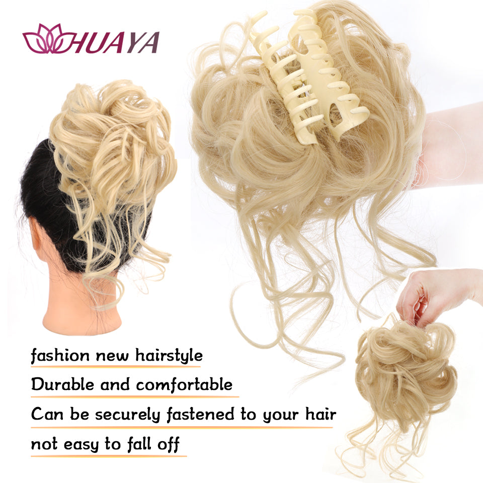 Synthetic Messy Curly Claw Clip Hair Bun with Tail by HitMyNeed