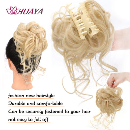 Synthetic Messy Curly Claw Clip Hair Bun with Tail by HitMyNeed
