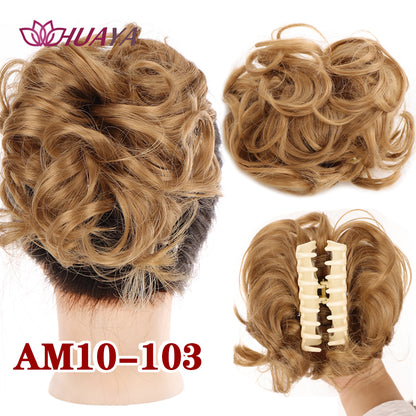 Synthetic Messy Curly Claw Clip Hair Bun with Tail am10-103 by HitMyNeed