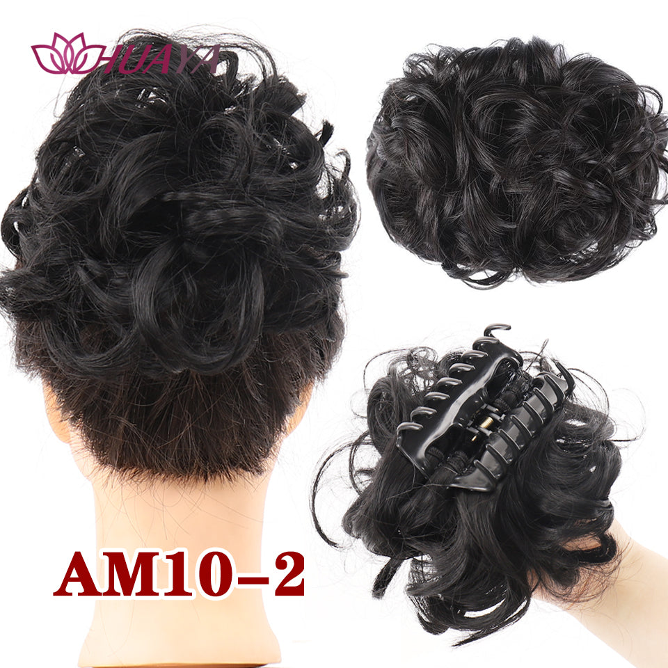 Synthetic Messy Curly Claw Clip Hair Bun with Tail am10-2 by HitMyNeed