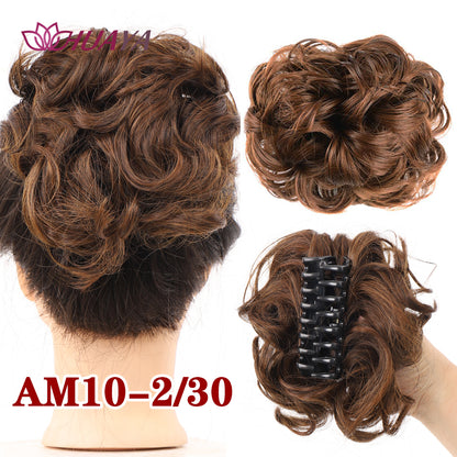 Synthetic Messy Curly Claw Clip Hair Bun with Tail am10-2-30 by HitMyNeed