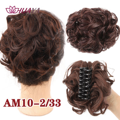 Synthetic Messy Curly Claw Clip Hair Bun with Tail am10-2-33 by HitMyNeed