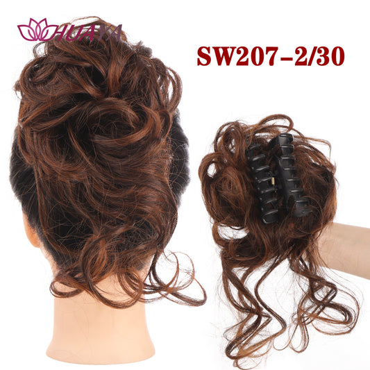 Synthetic Messy Curly Claw Clip Hair Bun with Tail sw207-2-30 by HitMyNeed
