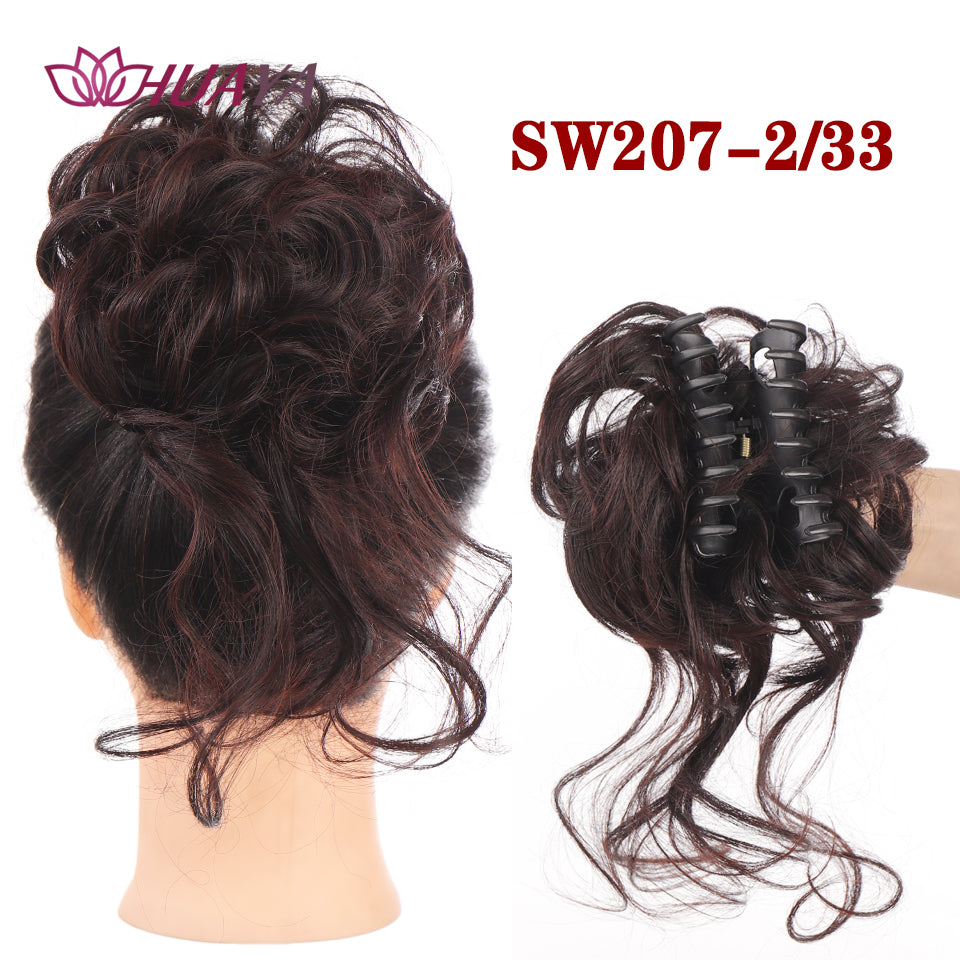 Synthetic Messy Curly Claw Clip Hair Bun with Tail sw207-2-33 by HitMyNeed