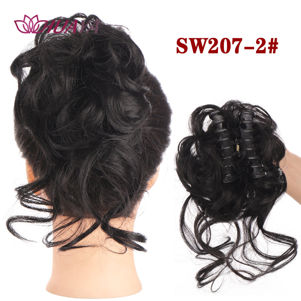 Synthetic Messy Curly Claw Clip Hair Bun with Tail sw207-2 by HitMyNeed