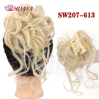 Synthetic Messy Curly Claw Clip Hair Bun with Tail sw207-207 by HitMyNeed