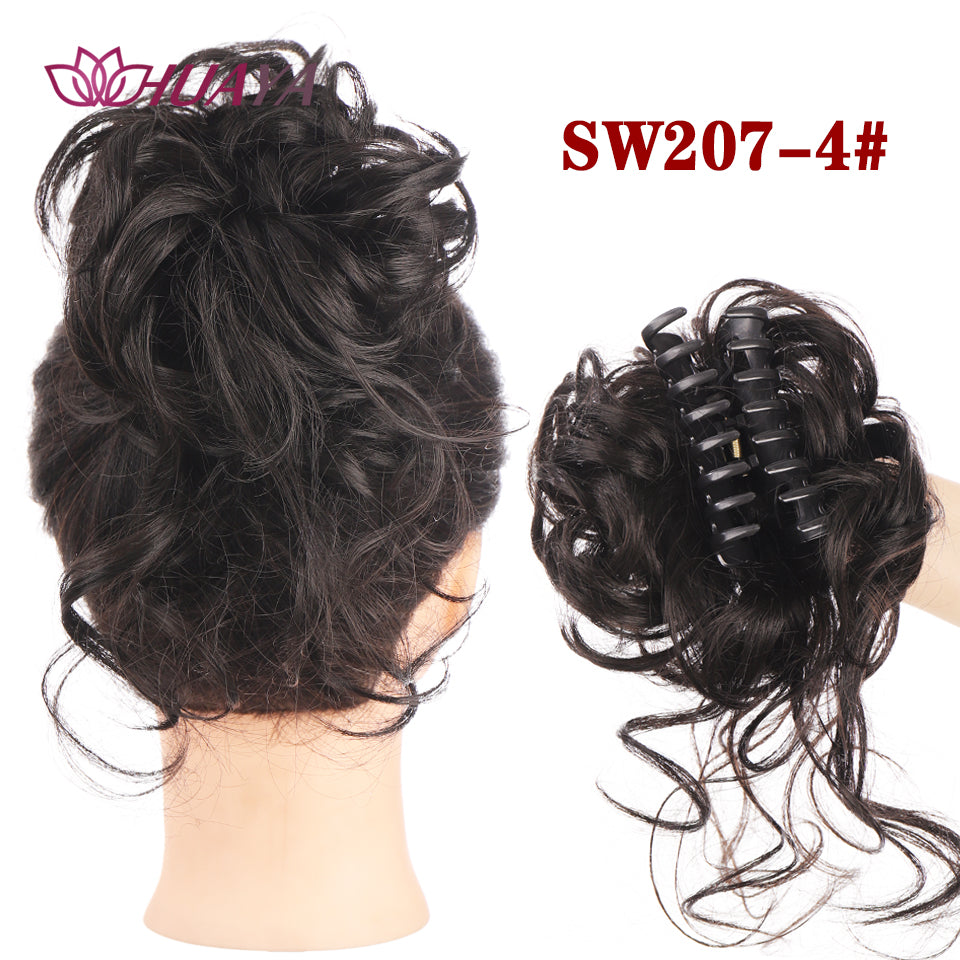 Synthetic Messy Curly Claw Clip Hair Bun with Tail sw207-4 by HitMyNeed
