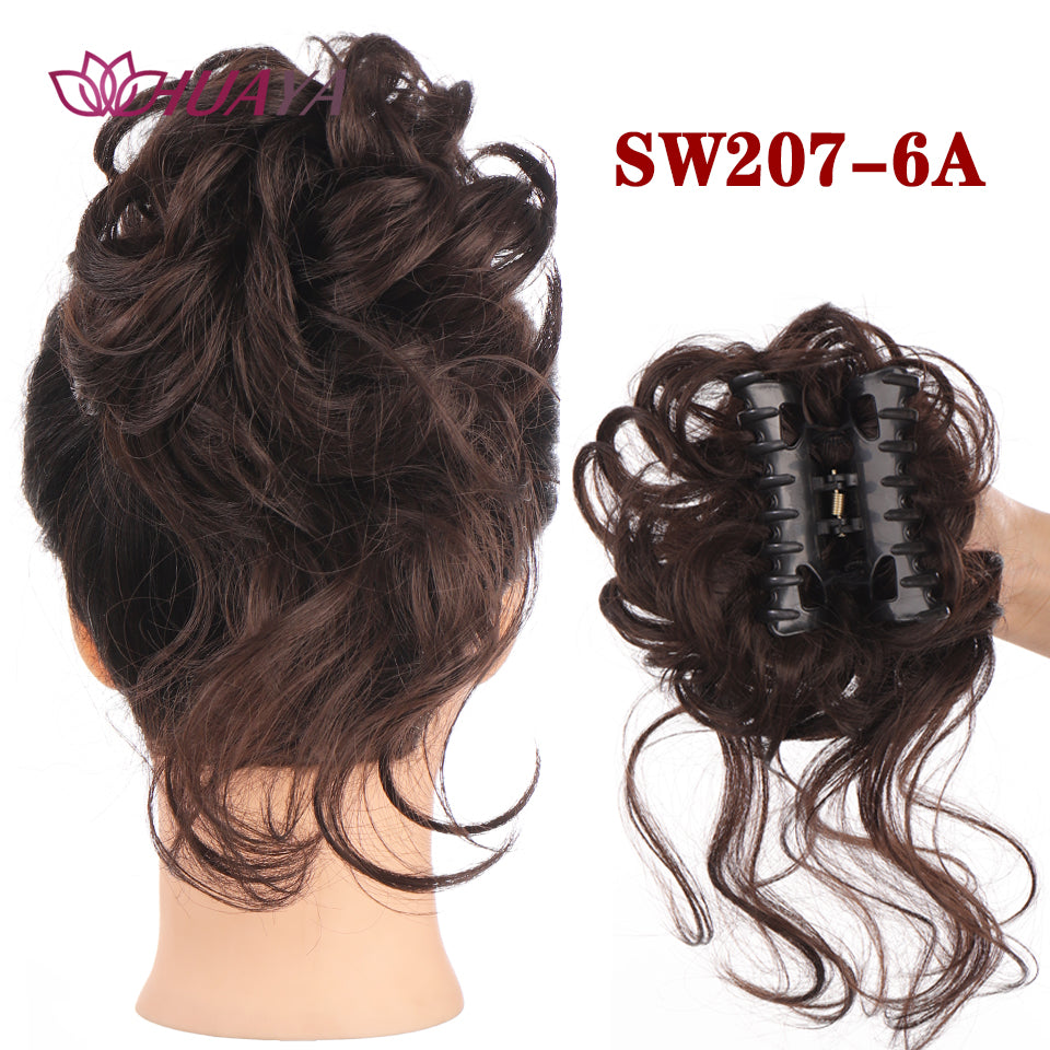 Synthetic Messy Curly Claw Clip Hair Bun with Tail sw207-6a by HitMyNeed