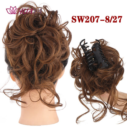 Synthetic Messy Curly Claw Clip Hair Bun with Tail sw207-8-27 by HitMyNeed