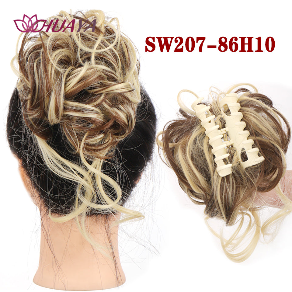 Synthetic Messy Curly Claw Clip Hair Bun with Tail sw207-86h10 by HitMyNeed
