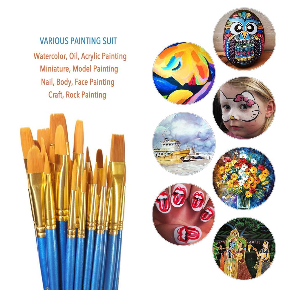 Synthetic Oil Paint Brush Set, 50-Piece, Short Handle by HitMyNeed