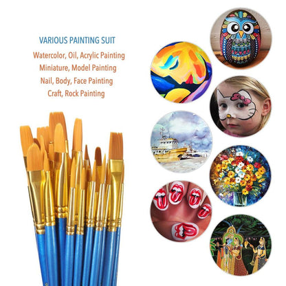 Synthetic Oil Paint Brush Set, 50-Piece, Short Handle by HitMyNeed