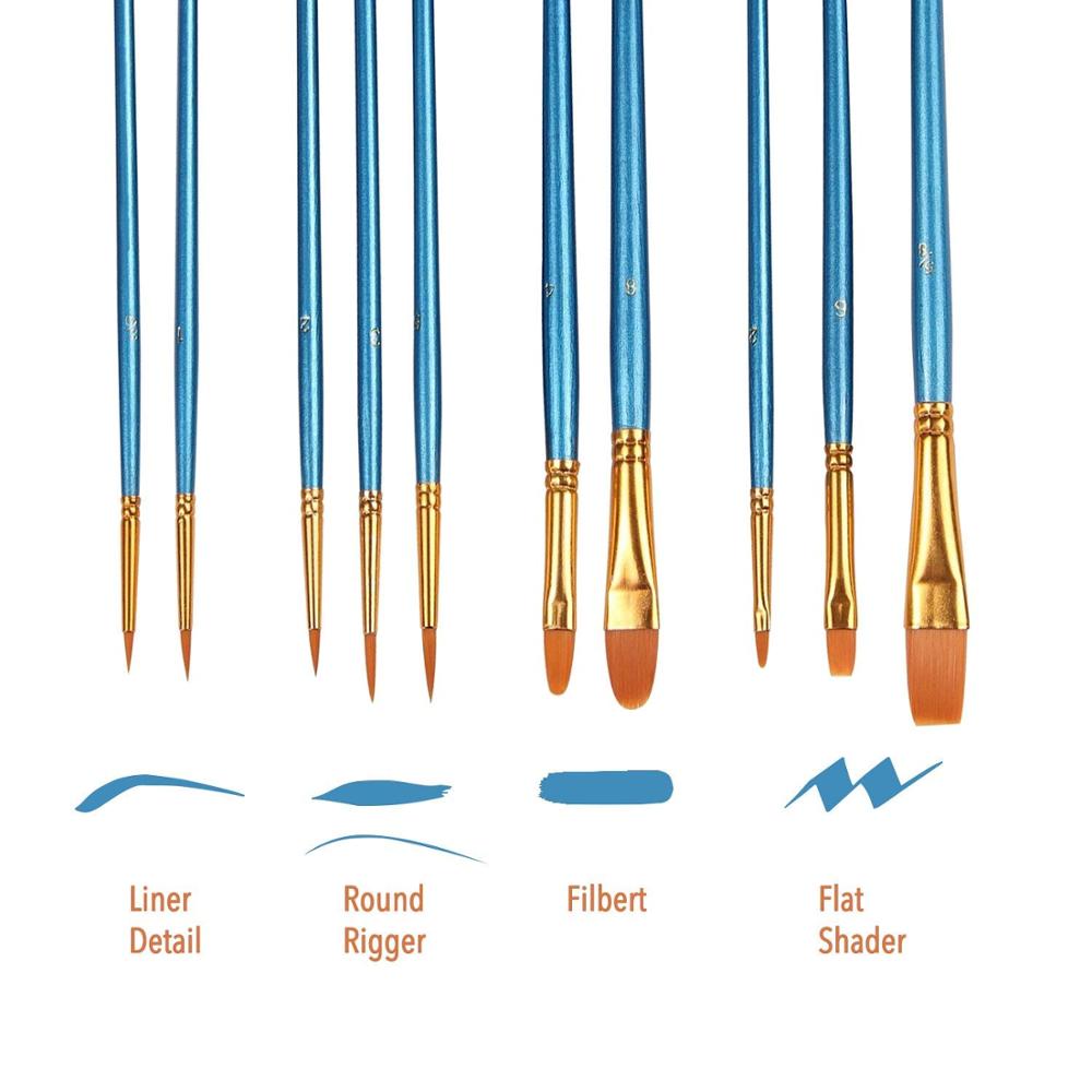 Synthetic Oil Paint Brush Set, 50-Piece, Short Handle by HitMyNeed