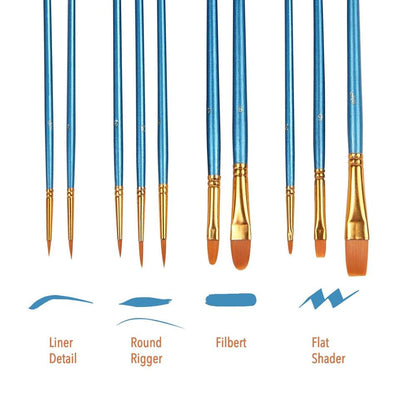 Synthetic Oil Paint Brush Set, 50-Piece, Short Handle by HitMyNeed