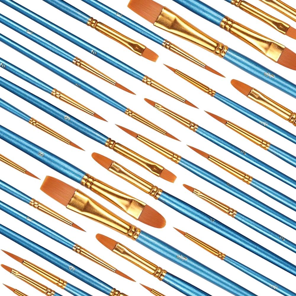 Synthetic Oil Paint Brush Set, 50-Piece, Short Handle by HitMyNeed