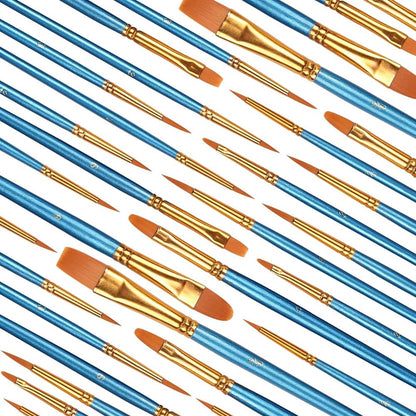 Synthetic Oil Paint Brush Set, 50-Piece, Short Handle by HitMyNeed