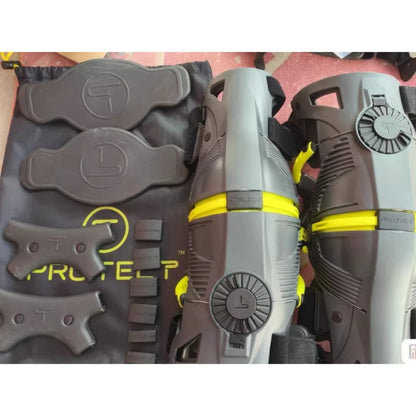 T Brand Motorcycle Knee Pads with Exoskeleton Guards by HitMyNeed