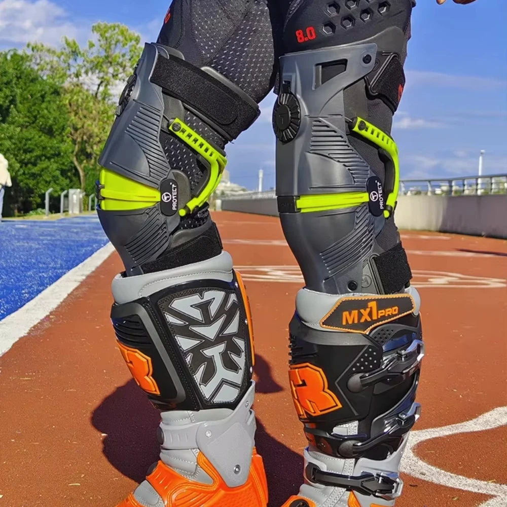 T Brand Motorcycle Knee Pads with Exoskeleton Guards l by HitMyNeed
