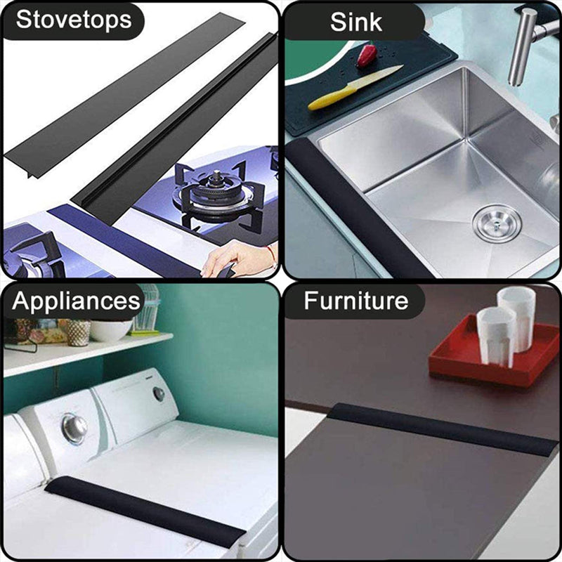 T-Shaped Silicone Stove Counter Gap Cover Strip gray-63cm by HitMyNeed