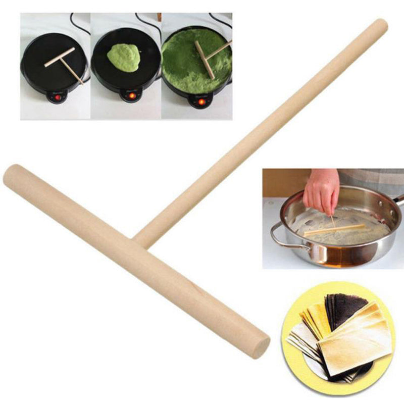 T-Shaped Wooden Crepe Spreader Tool (Set of 2) by HitMyNeed