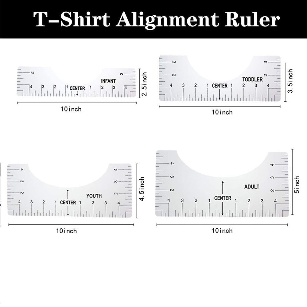 T-Shirt Alignment Ruler Set for Centering Designs (4pcs) by HitMyNeed