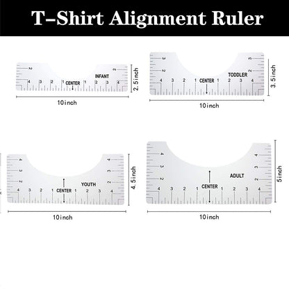 T-Shirt Alignment Ruler Set for Centering Designs (4pcs) by HitMyNeed