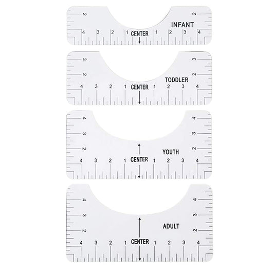 T-Shirt Alignment Ruler Set for Centering Designs (4pcs) white by HitMyNeed