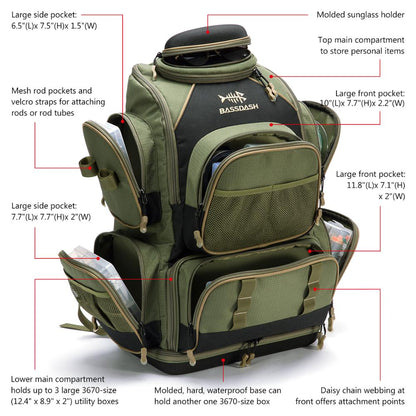 Tackle Backpack Multi‑Pocket Fishing Gear Bag by HitMyNeed