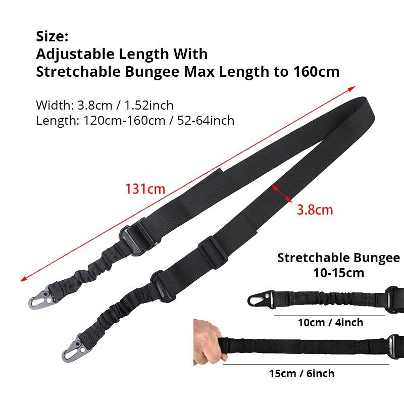 Tactical 2-Point Bungee Rifle Sling - Nylon, Adjustable by HitMyNeed