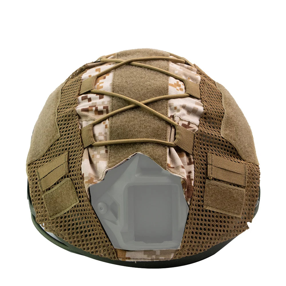 Tactical Camo Helmet Cover for Ops-Core Fast Helmets brown by HitMyNeed